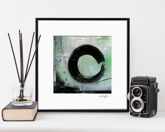 Mixed Media Enso 28 - Abstract Zen Circle Painting by Kathy Morton Stanion