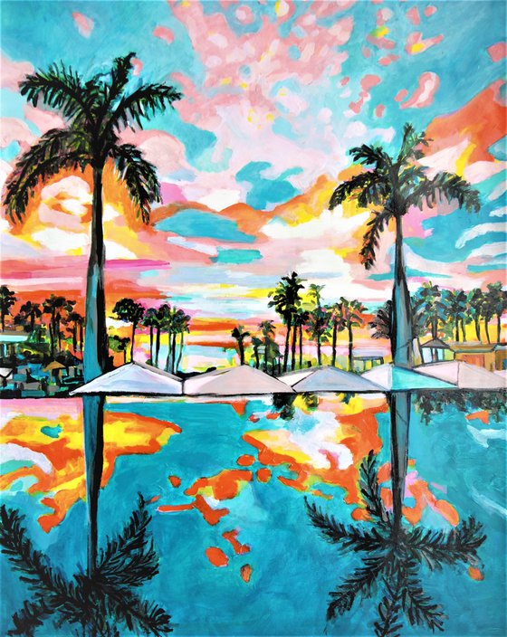 Palm trees / 91 x 70 cm