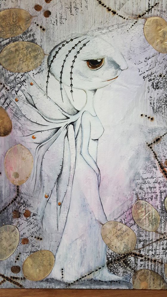 "Honesty" Mixed Media Fairy Painting