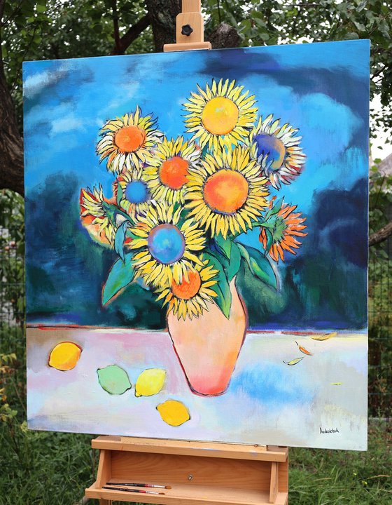 Sunflowers with Lemons
