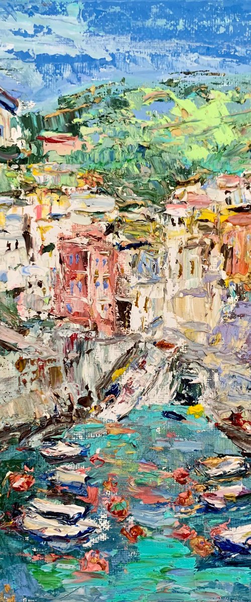 The town of Riomaggiore by Vilma Gataveckienė