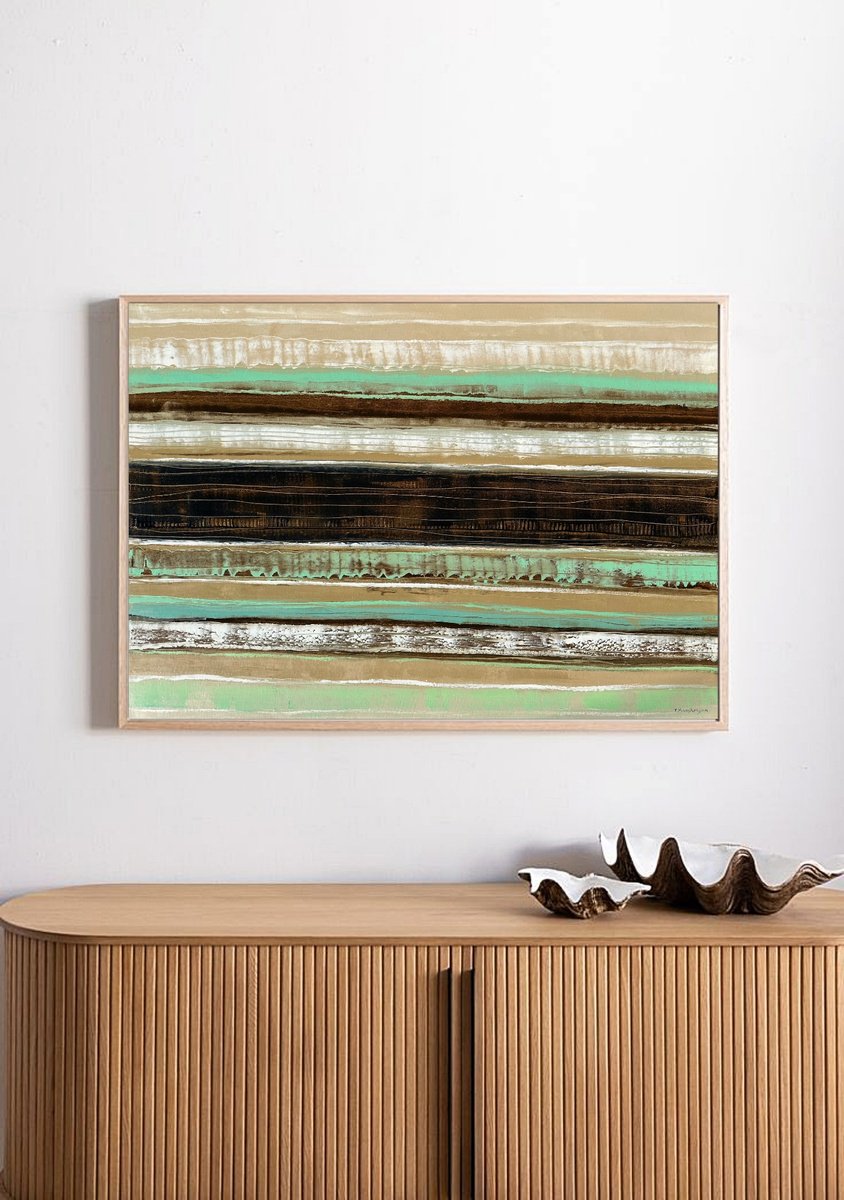 Abstract Oil Painting By Tigran Mamikonyan, 39 X 28", Road C1 70X100Cm, Original Artwork