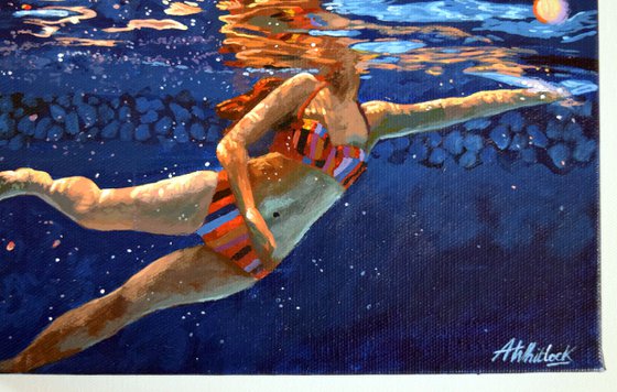 Underneath XXXI - Miniature swimming painting