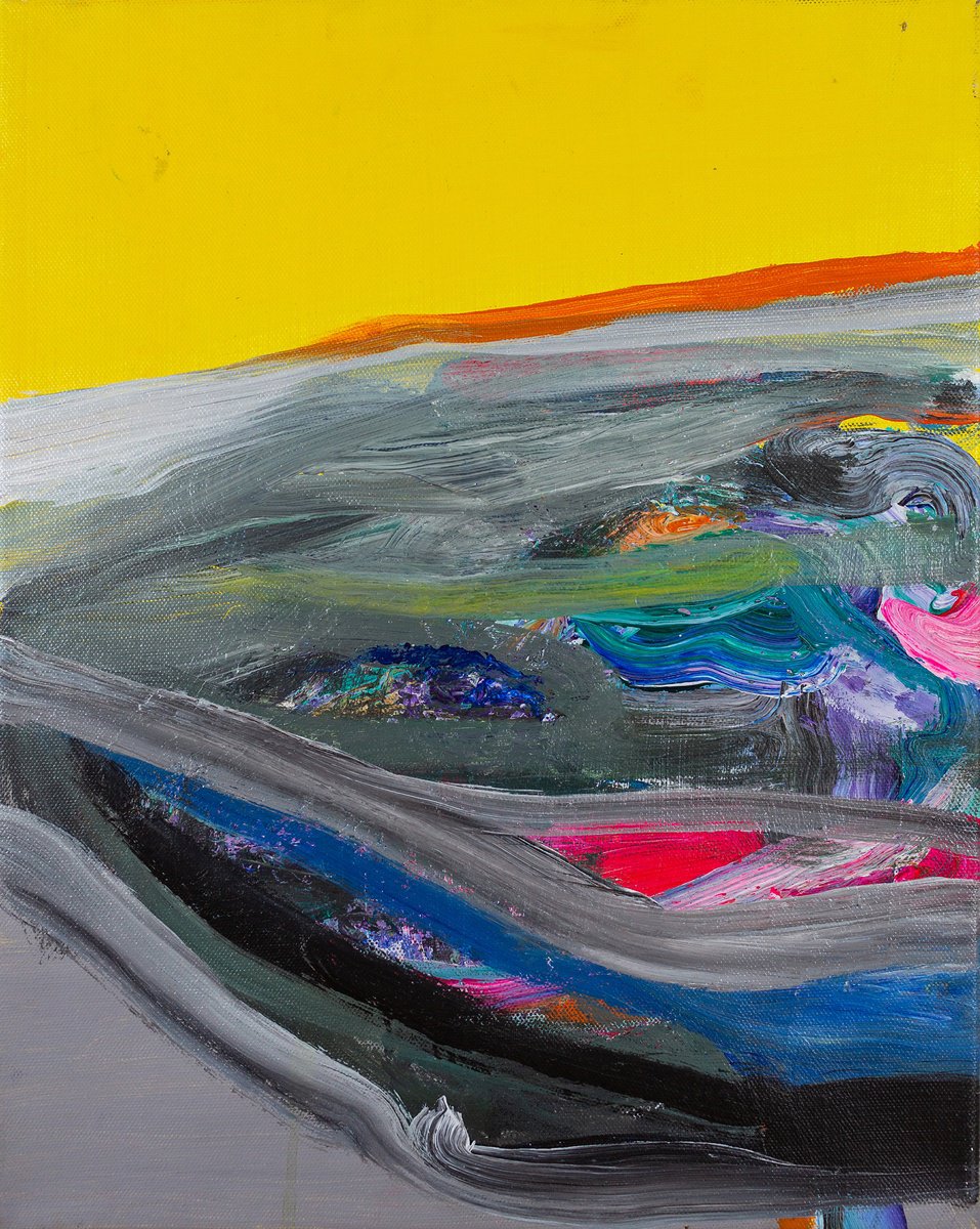 Organic Abstract Acrylic Painting By Bogdan Bianca Ioana, 14 X 17, Untitled 35, Original Artwork