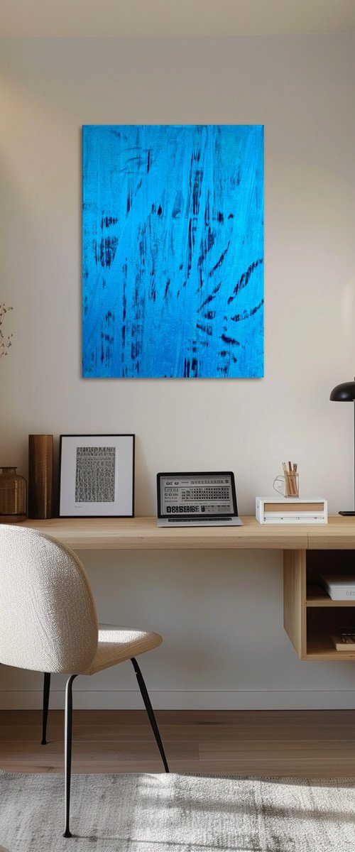 Hand-painted Blue Flow by Exclusive Arts