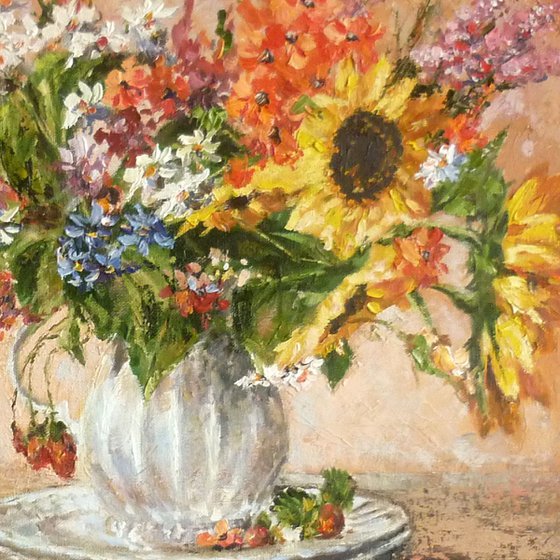 Bogue of Flowers in a Jug