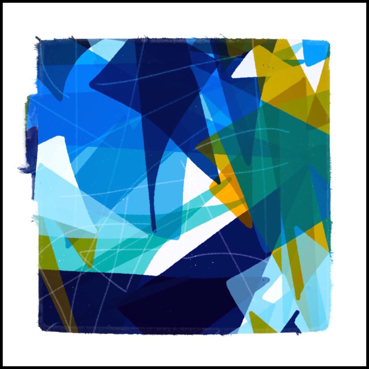 Abstract Print By Shabs Beigh, 20 X 20", Kites 1, Original Artwork