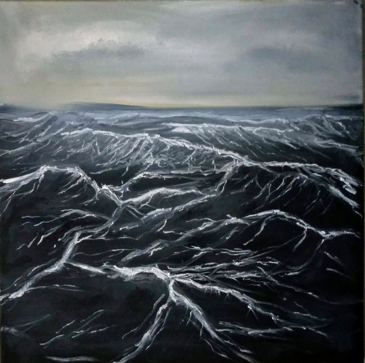 Black Sea Oil Painting By Nektaria Giannoulakou Artfinder