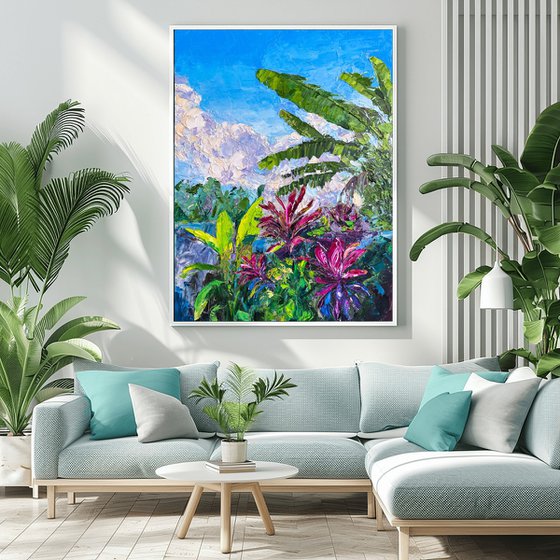 Tropical Bali Jungle Painting