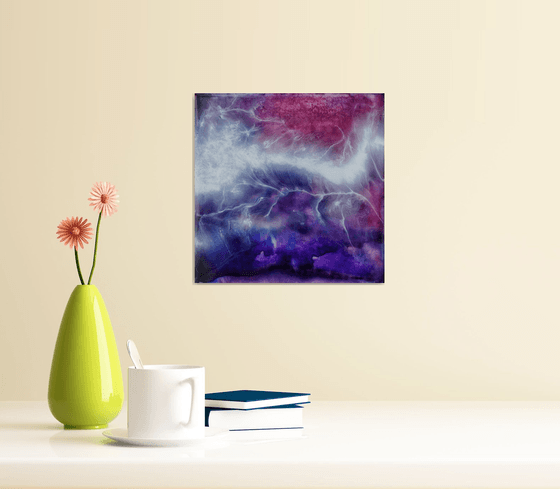 Purple galaxy and Milky Way - original skyscape painting