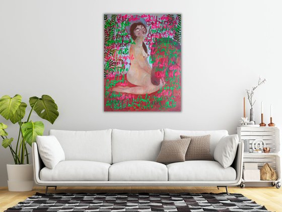 Woman Nude, Pop Art, canvas, mixed media - ANTIFRAGILE - 100x80 cm