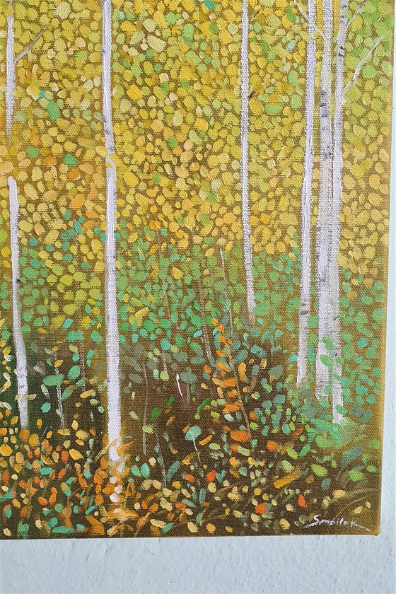 Forest Birch Painting