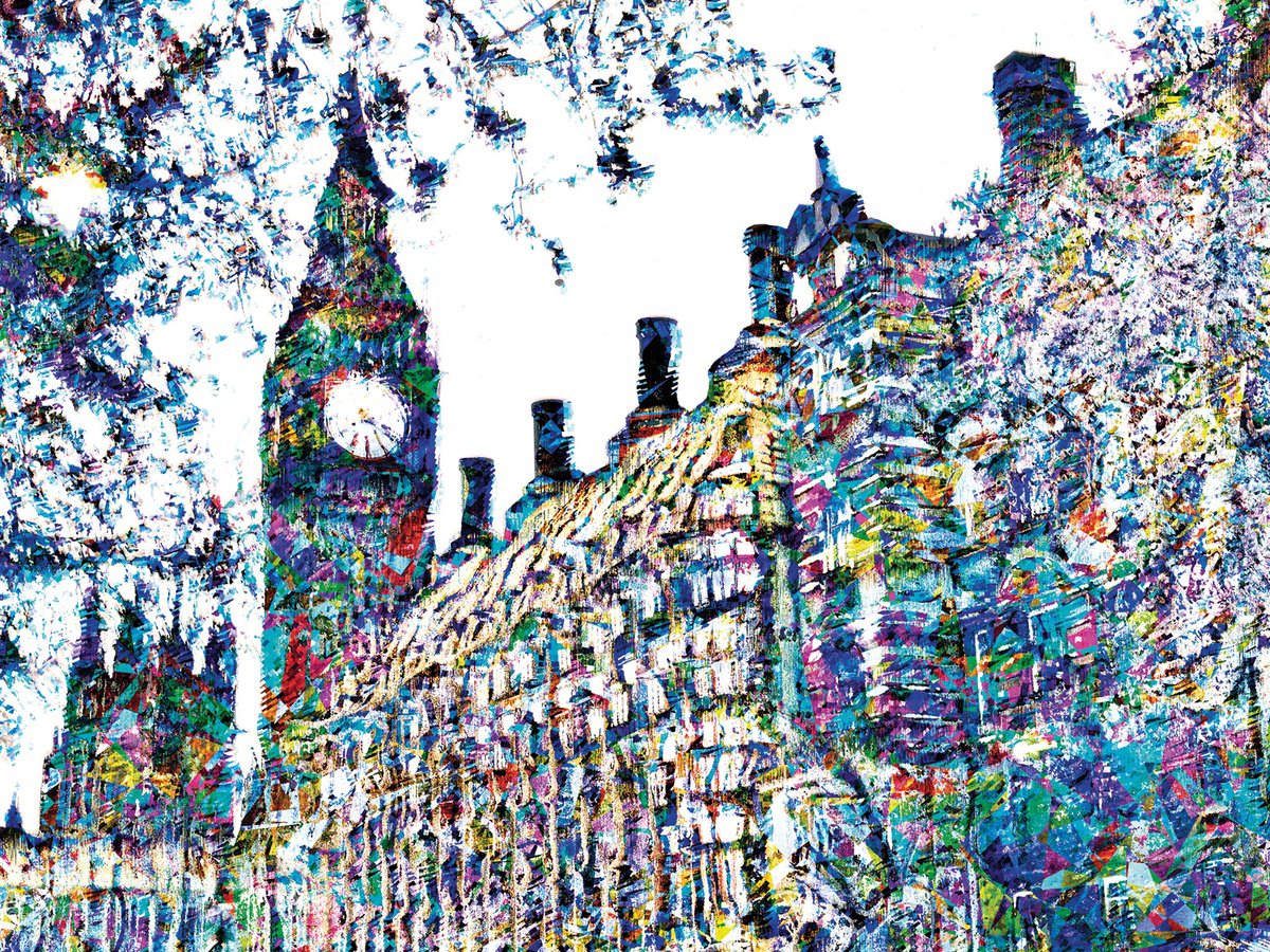 Bosquejos londinenses, Big ben 2/XL large original artwork by Javier Diaz