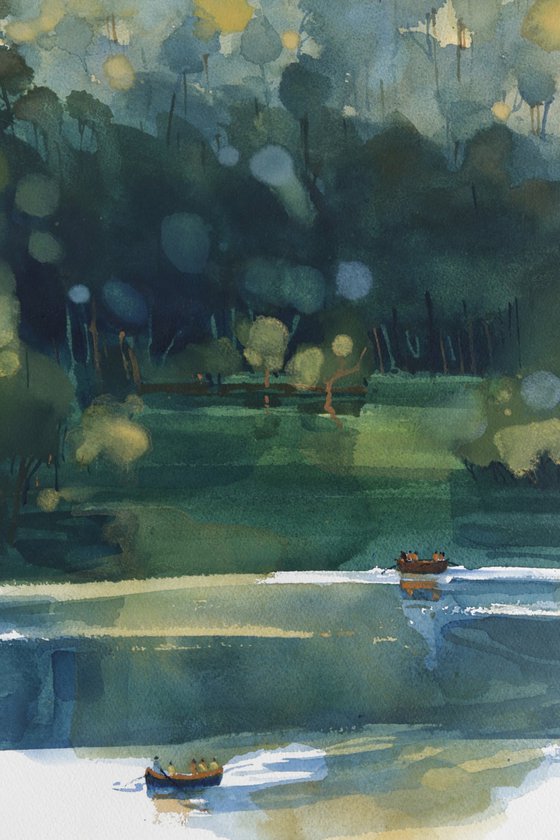 Dreamy lake, enchanting forest