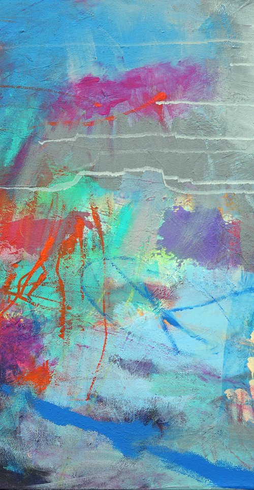 Closer to Real 30x24" Colorful Abstract Expressionist Painting on Canvas by Kerri McCabe