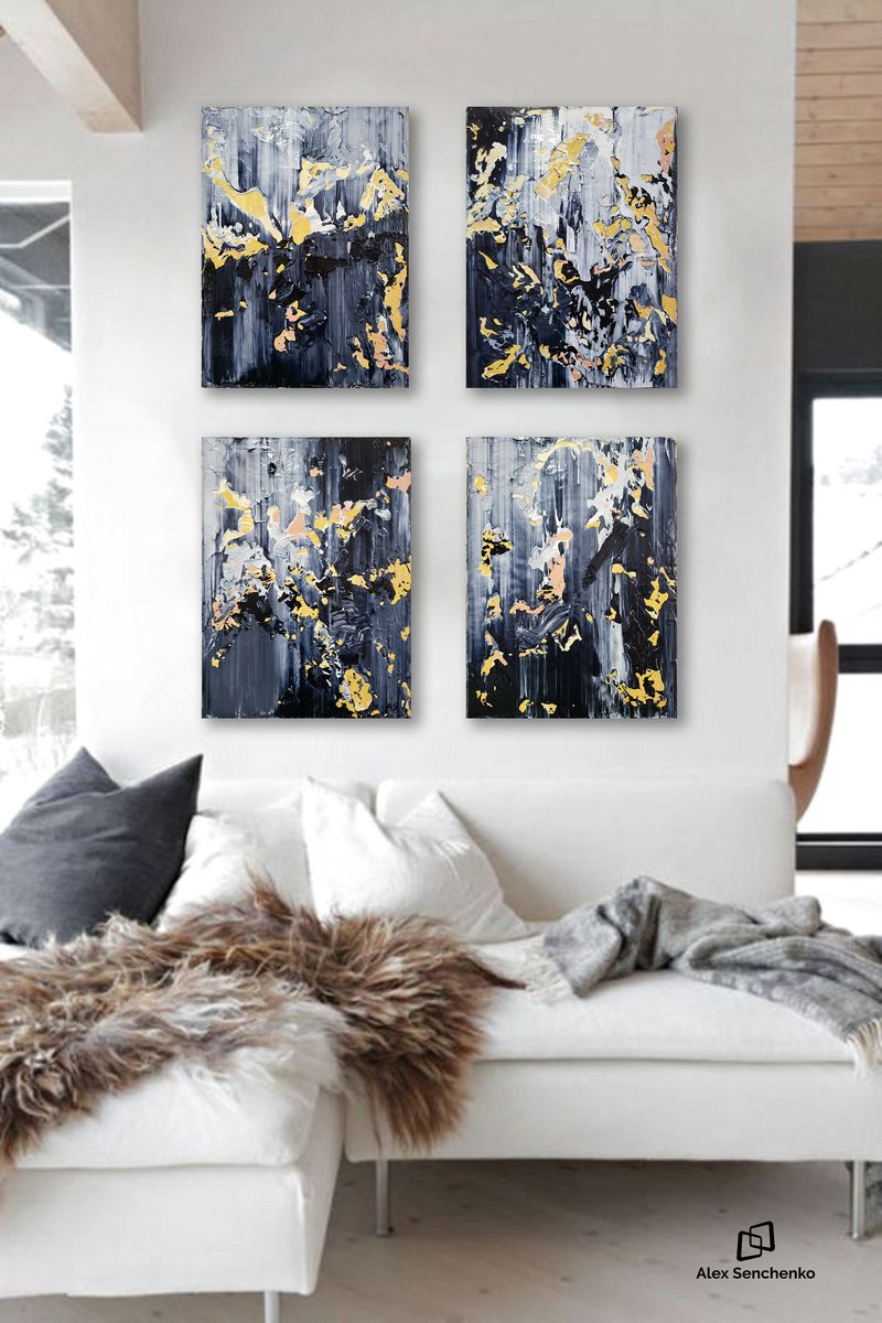 Abstract Acrylic Painting By Alex Senchenko, 24 X 31, Abstract S2301, Original Artwork