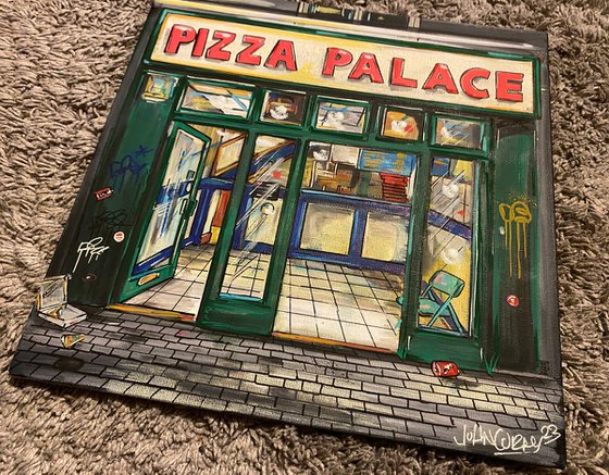 Pizza Palace - Original on canvas board