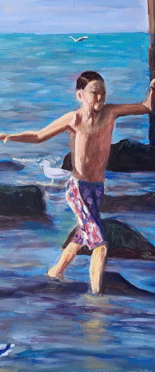 Boy at the sea by Elena Sokolova