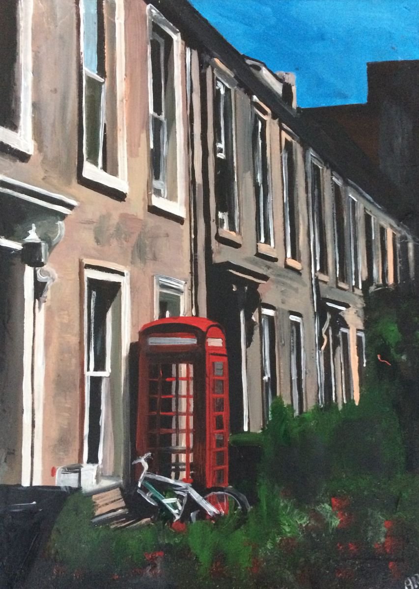 The Red Phone Box in a Scottish Garden by Andrew Reid Wildman