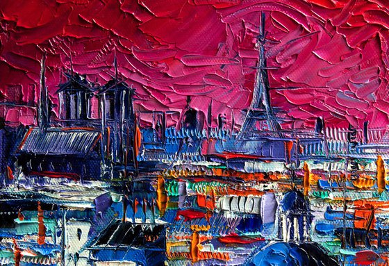 PARISIAN ROOFS Modern Impressionist Stylized Cityscape