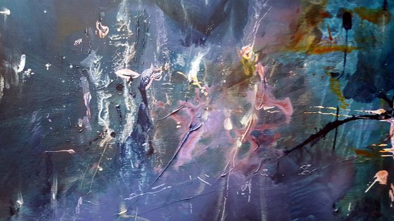 GIGANTIC SIZE ABSTRACT ANGEL BEAUTUFUL COLORS ONEIRIC ANCESTRAL HUGE PAINTING by O KLOSKA