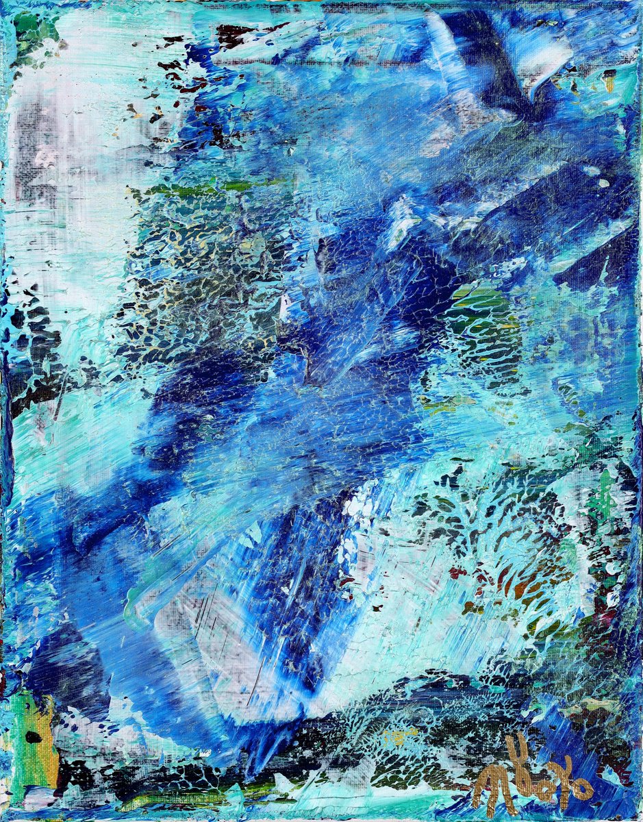 Abstract Acrylic Painting By Nestor Toro, 11 X 14", Reimagined Panorama 4, Original Artwork