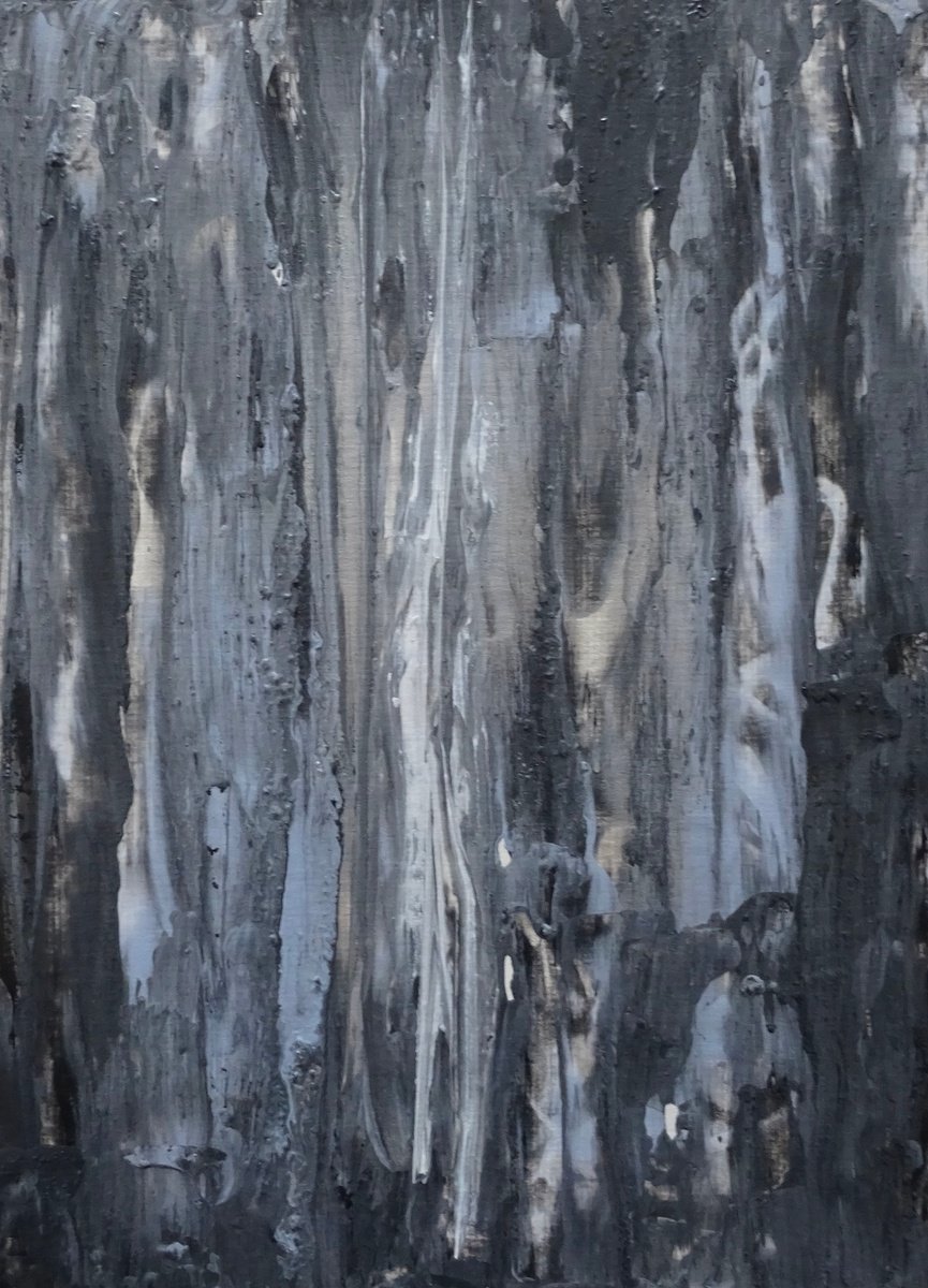 Abstract Acrylic Painting By Mel Davies Original Art, 17 X 21", Silver Expression, Original Artwork