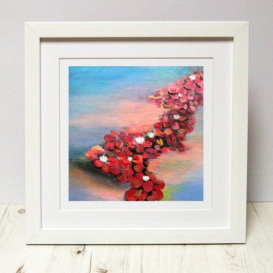 Red Flare!! Abstract !! Small Painting !! Mini Painting !!