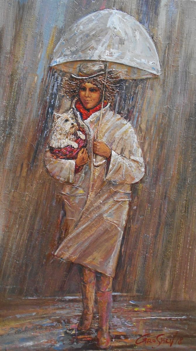 Lady with a dog by Viktor Groshev
