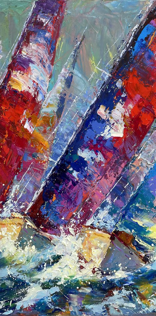 Sailboats by Evgeny Chernyakovsky