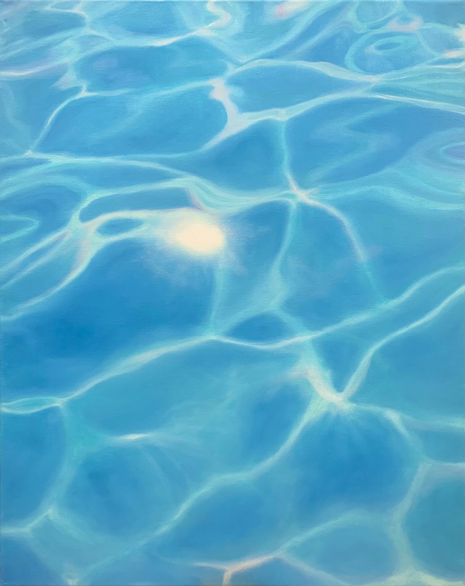 Photorealistic Landscape Oil Painting By Alla Kallass, 24 X 30, Light Between Us. Water Reflections, Original Artwork