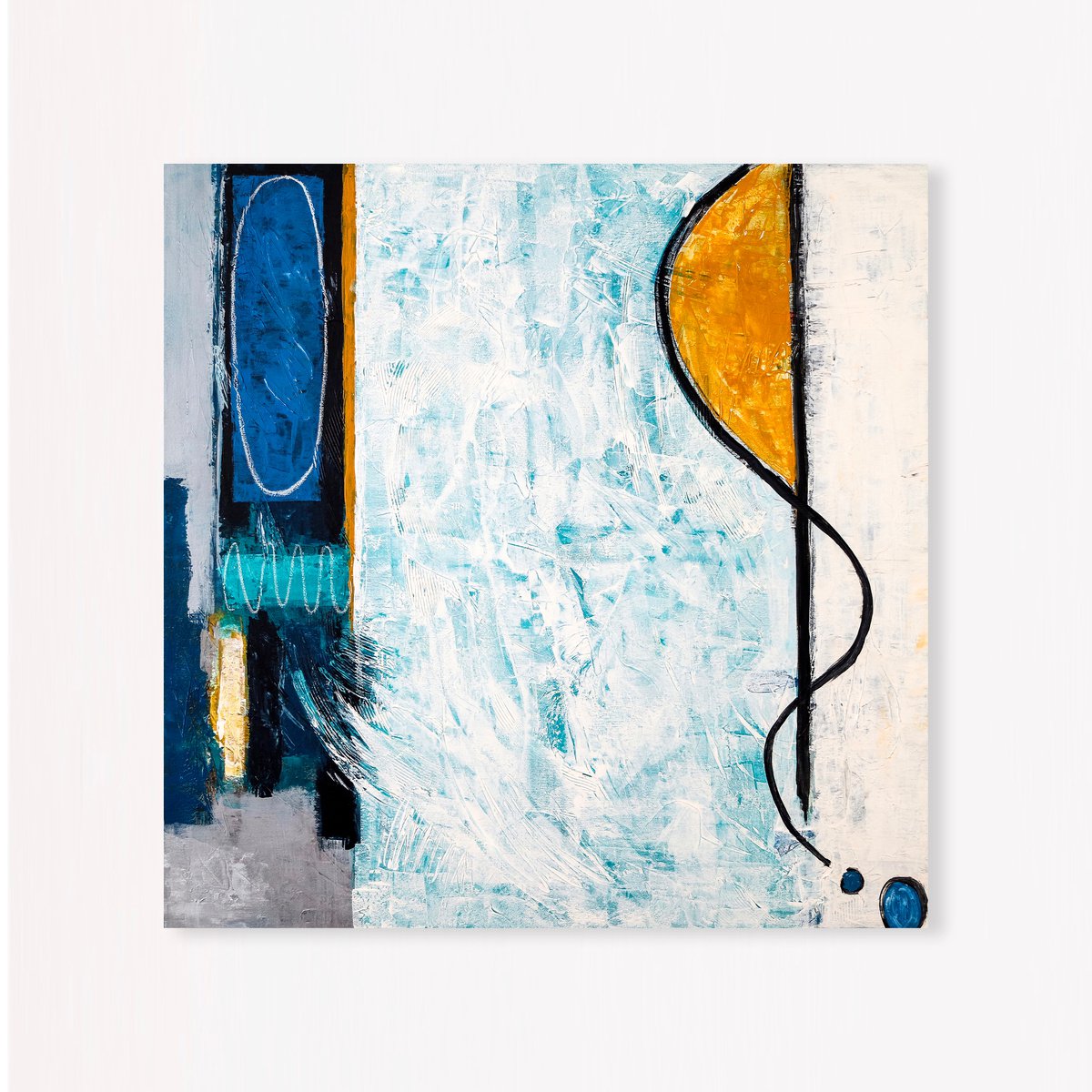 Abstract Acrylic Painting By Hyunah Kim, 36 X 36, Pool, Original Artwork