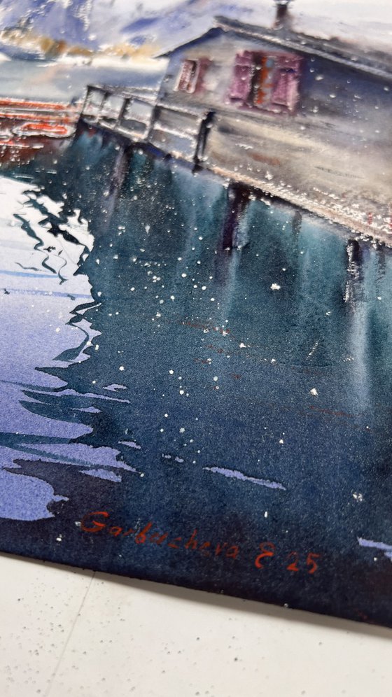 Boats on Lake Braies, Italy