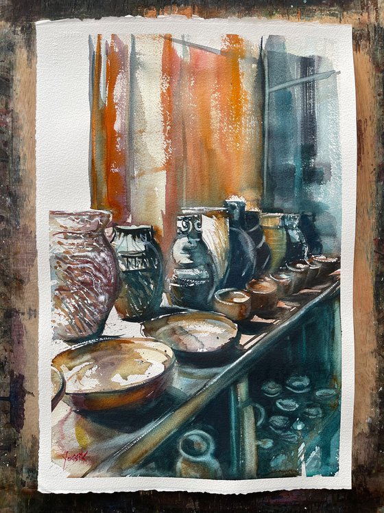 the pottery shelf