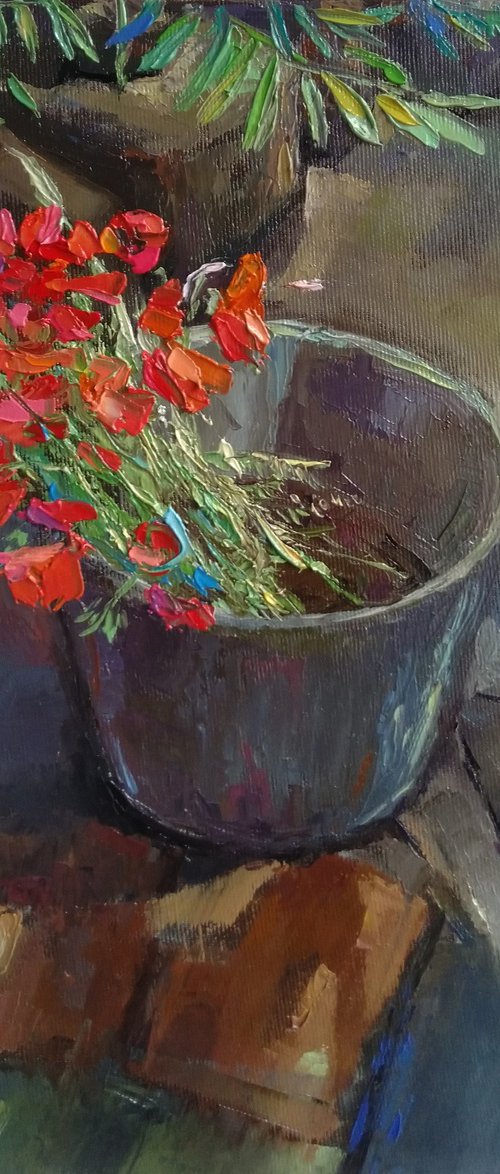 Tulips in a Bucket by Kamsar Ohanyan