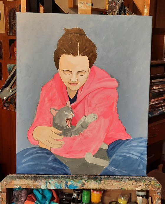 Woman With Cat