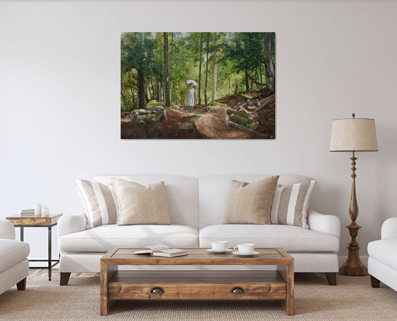 In the forest (Original Oil Painting, 100% Handmade)
