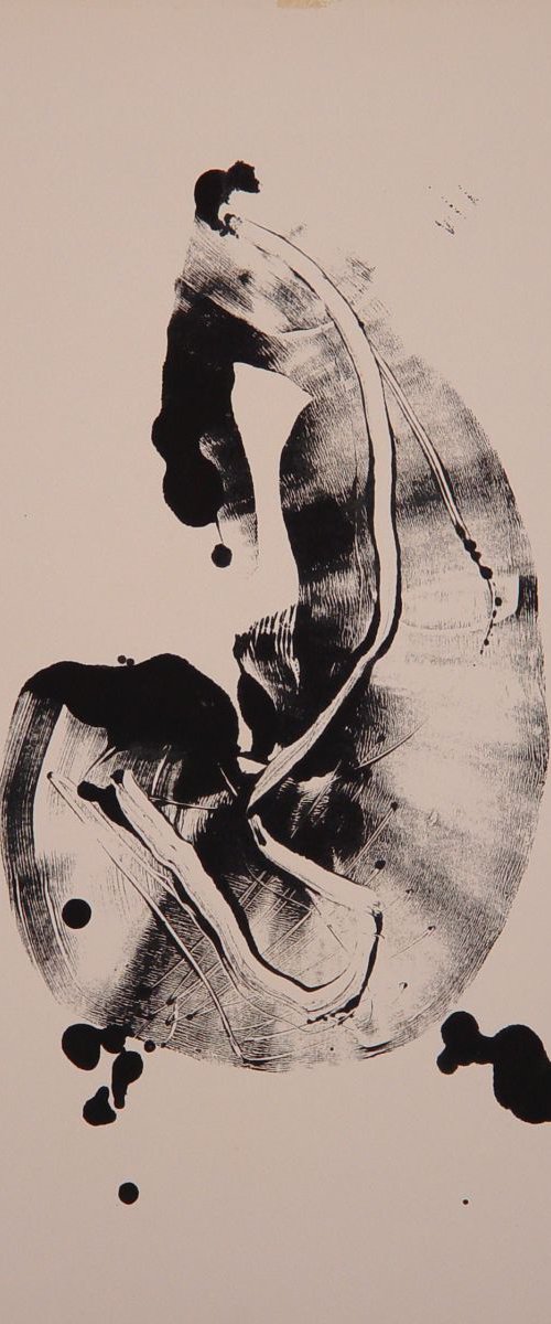 Shrimp  Monotype / monoprint , 65x50 cm by Frederic Belaubre