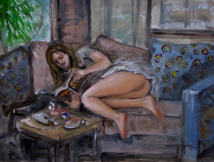 Sofa 2017 Oil Painting By Vishalandra Dakur Artfinder