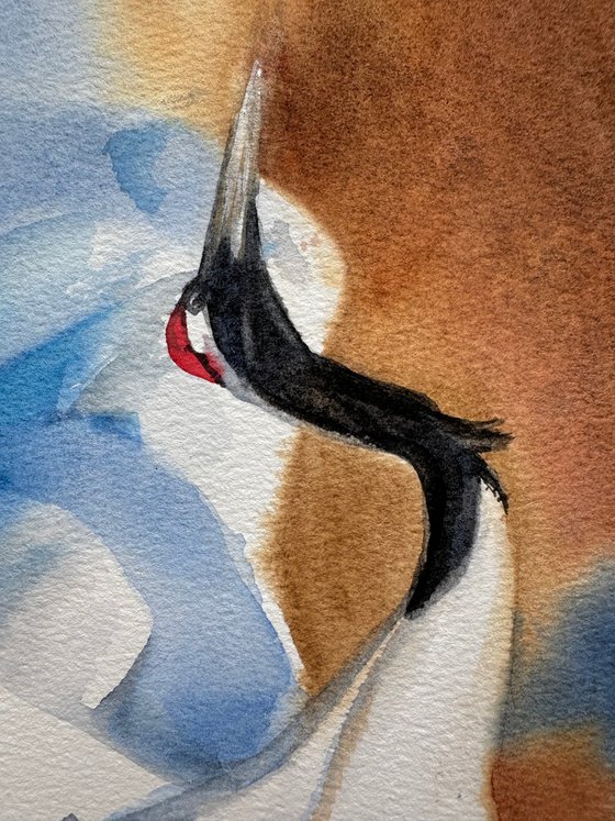 Birds: White Crane and Little Owl