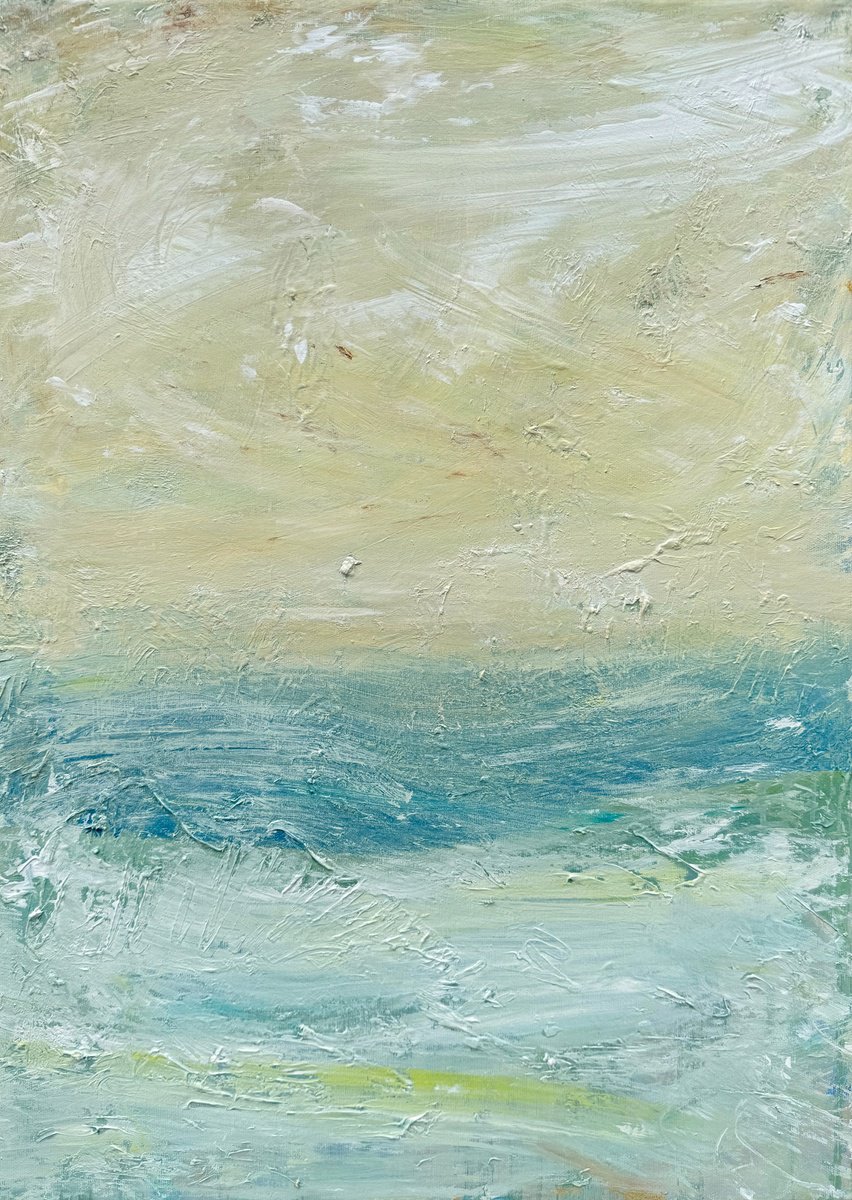 Abstract Landscape Oil Painting By Zakhar Shevchuk, 20 X 28", Flowing Dreams, Original Artwork