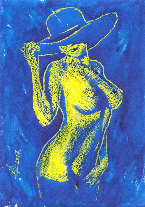 Nude on hat . 21X29.5cm