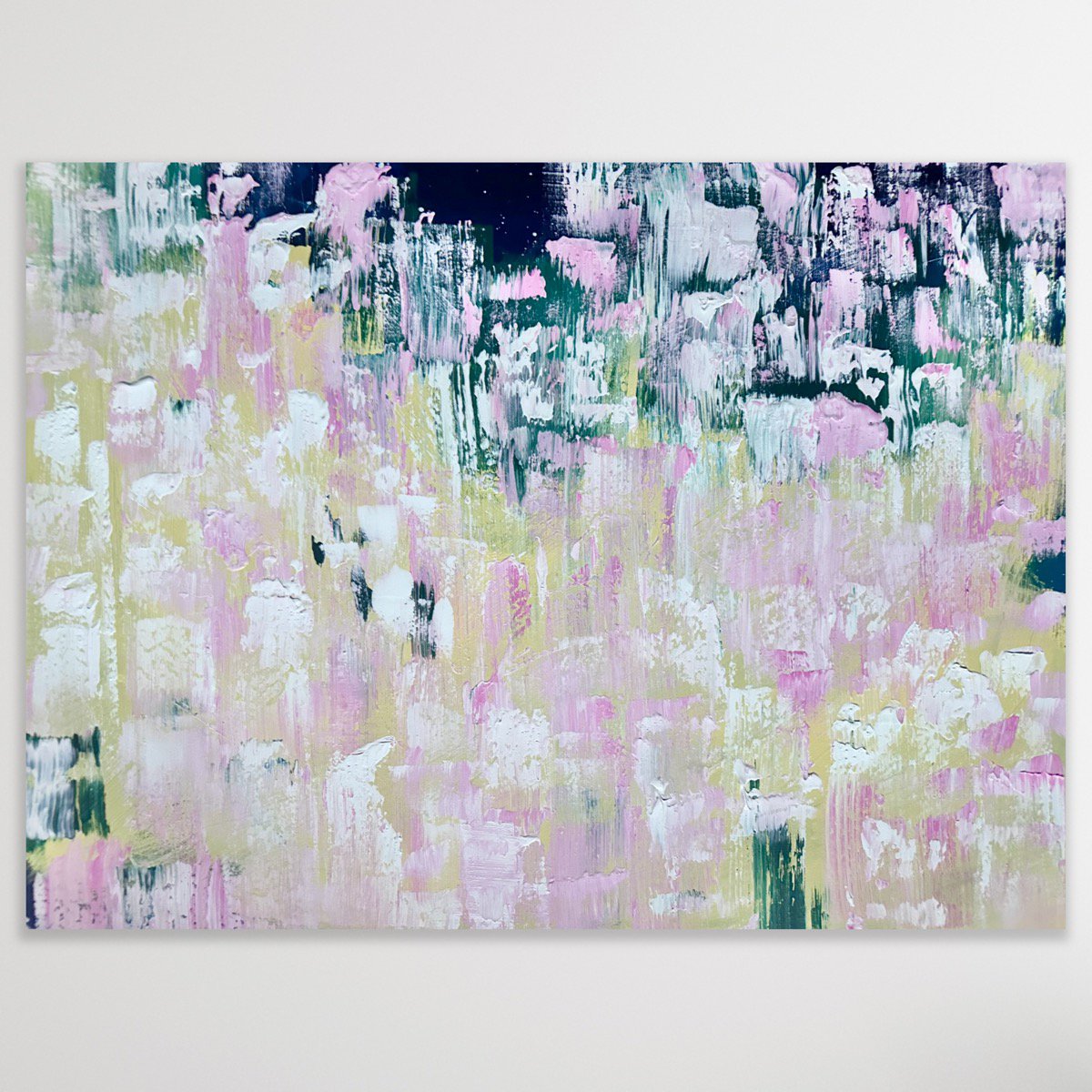 Organic Abstract Acrylic Painting By Alanah Jarvis, 48 X 35, Fields Of Early Light, Original Artwork