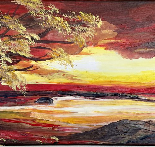 Sunset over the Bay by Marja Brown
