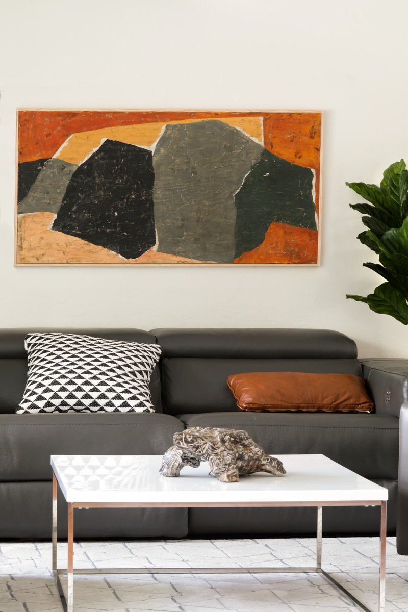 Abstract Acrylic Painting By Bo Kravchenko, 49 X 25, Modern Quilt, Original Artwork