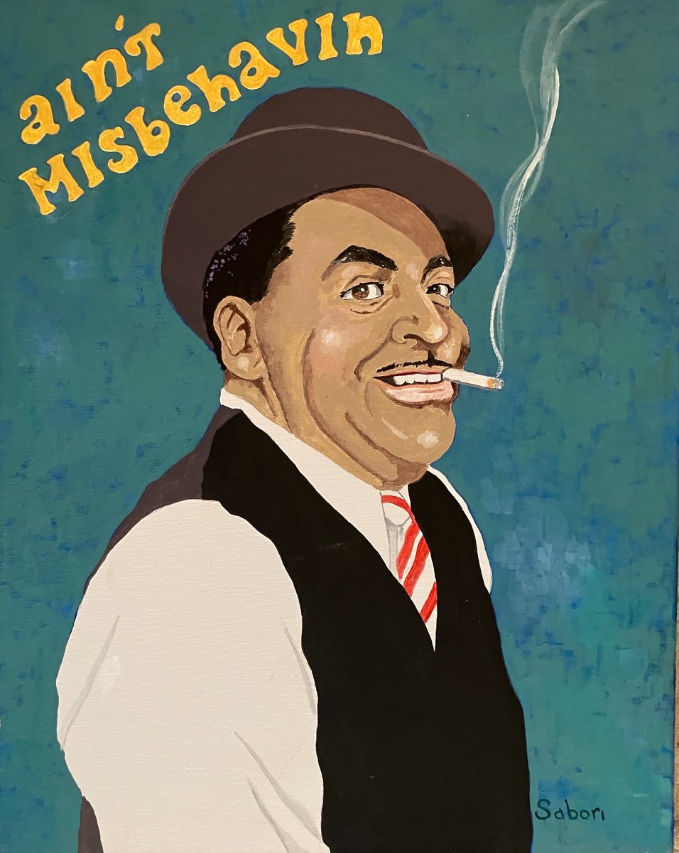 Impressionistic Portrait Acrylic Painting By Andrew Sabori, 16 X 20, Fats Waller, Original Artwork