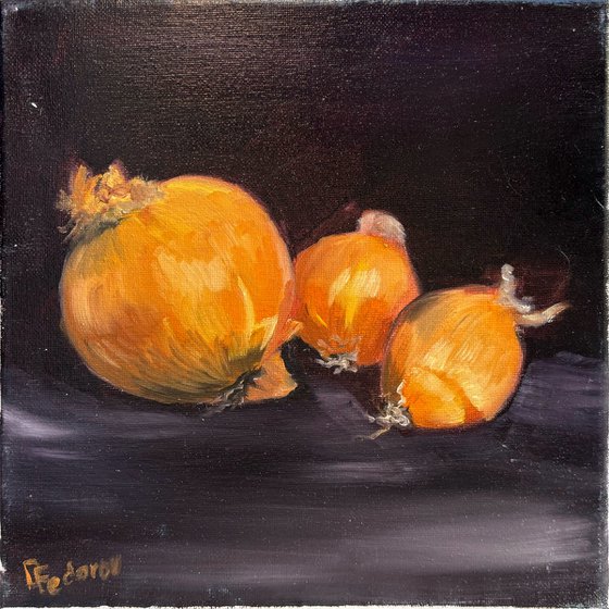 Still life with onions