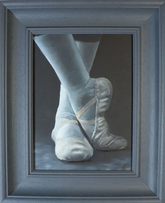 'Restbite' , Ballet Shoes, Ballet Painting, Ballerina, Dance, Framed and Ready to Hang