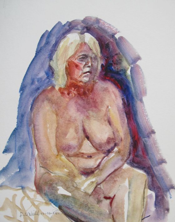 seated female nude