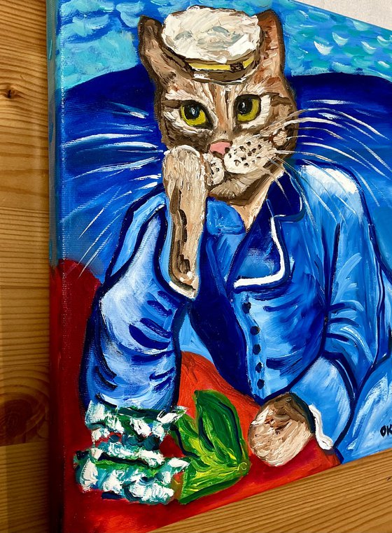 Cat portrait as a Doctor Gashet by Vincent Van Gogh